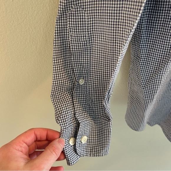 Brooks Brothers Gingham Button Down Mens Size Medium Navy White Plaid Shirt - Picture 5 of 7